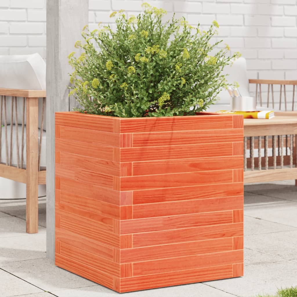 Fioriera Giardino Marrone Cera Legno Massello Pino Cera Marrone
