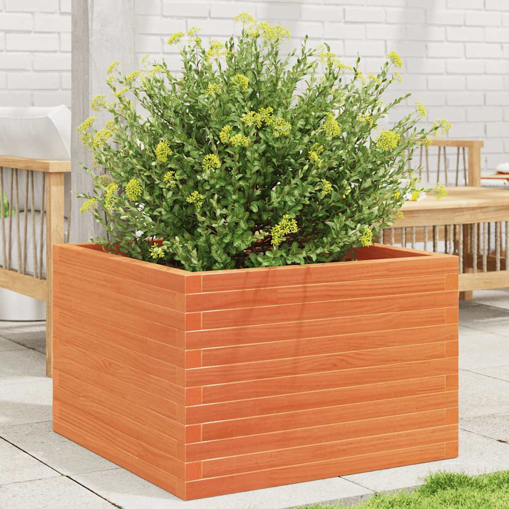 Fioriera Giardino Marrone Cera Legno Massello Pino Cera Marrone