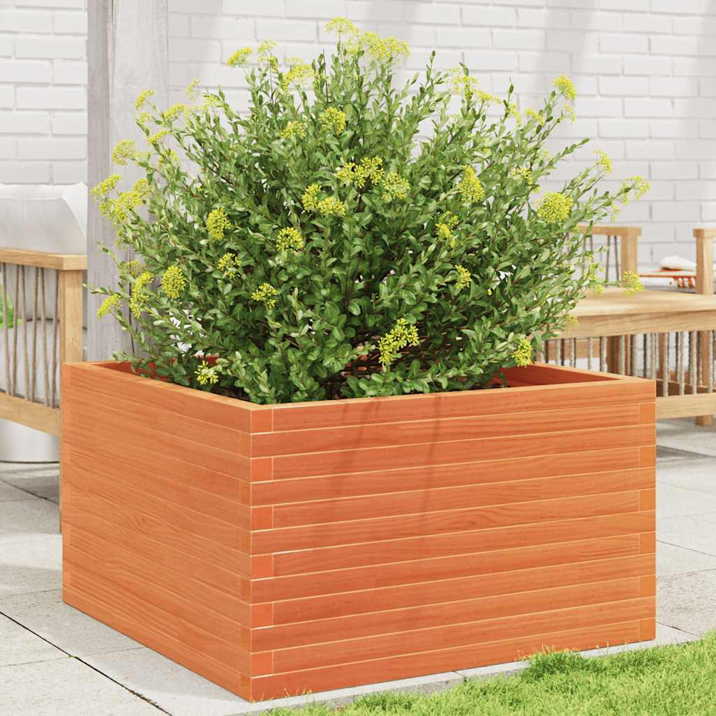 Fioriera Giardino Marrone Cera Legno Massello Pino Cera Marrone