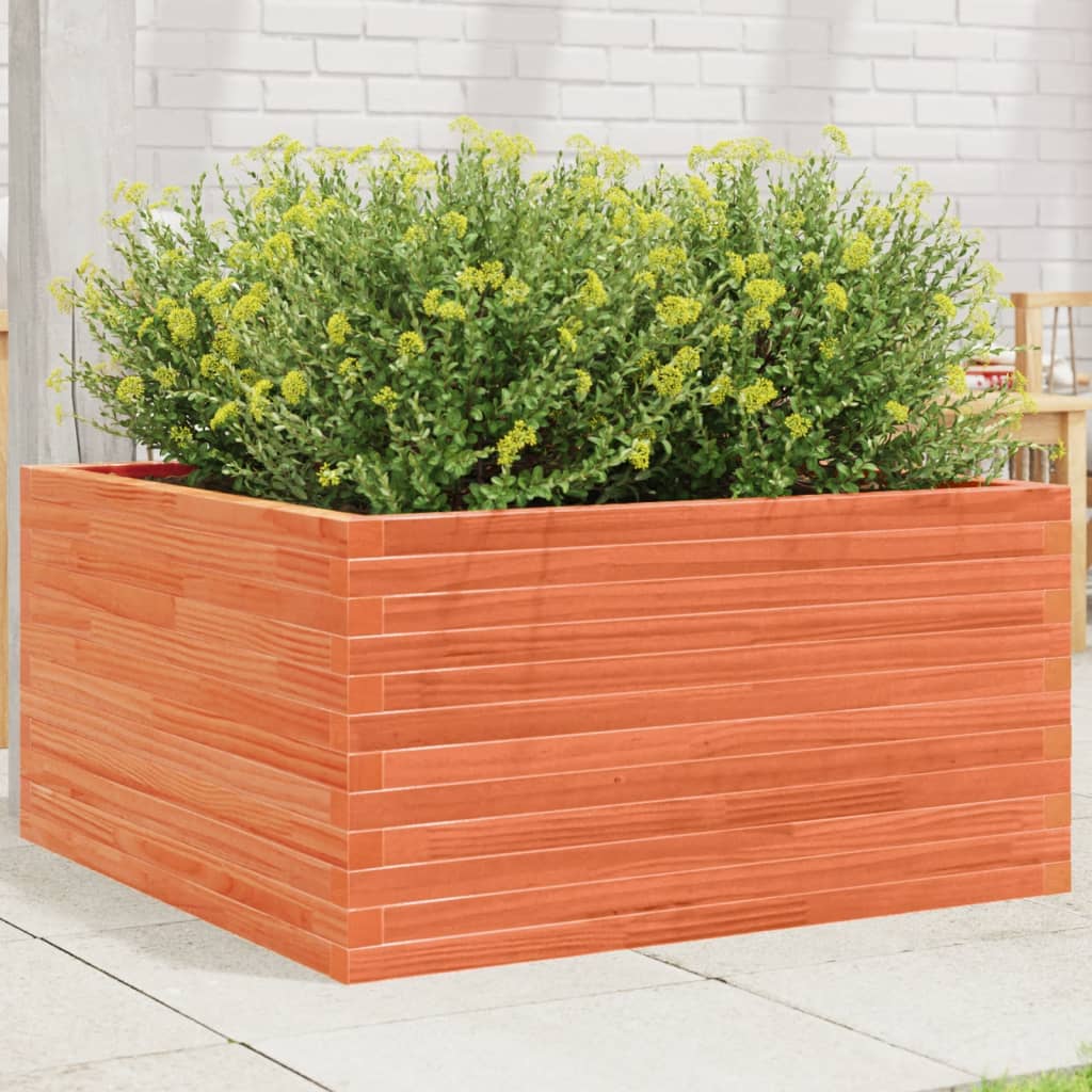 Fioriera Giardino Marrone Cera Legno Massello Pino Cera Marrone