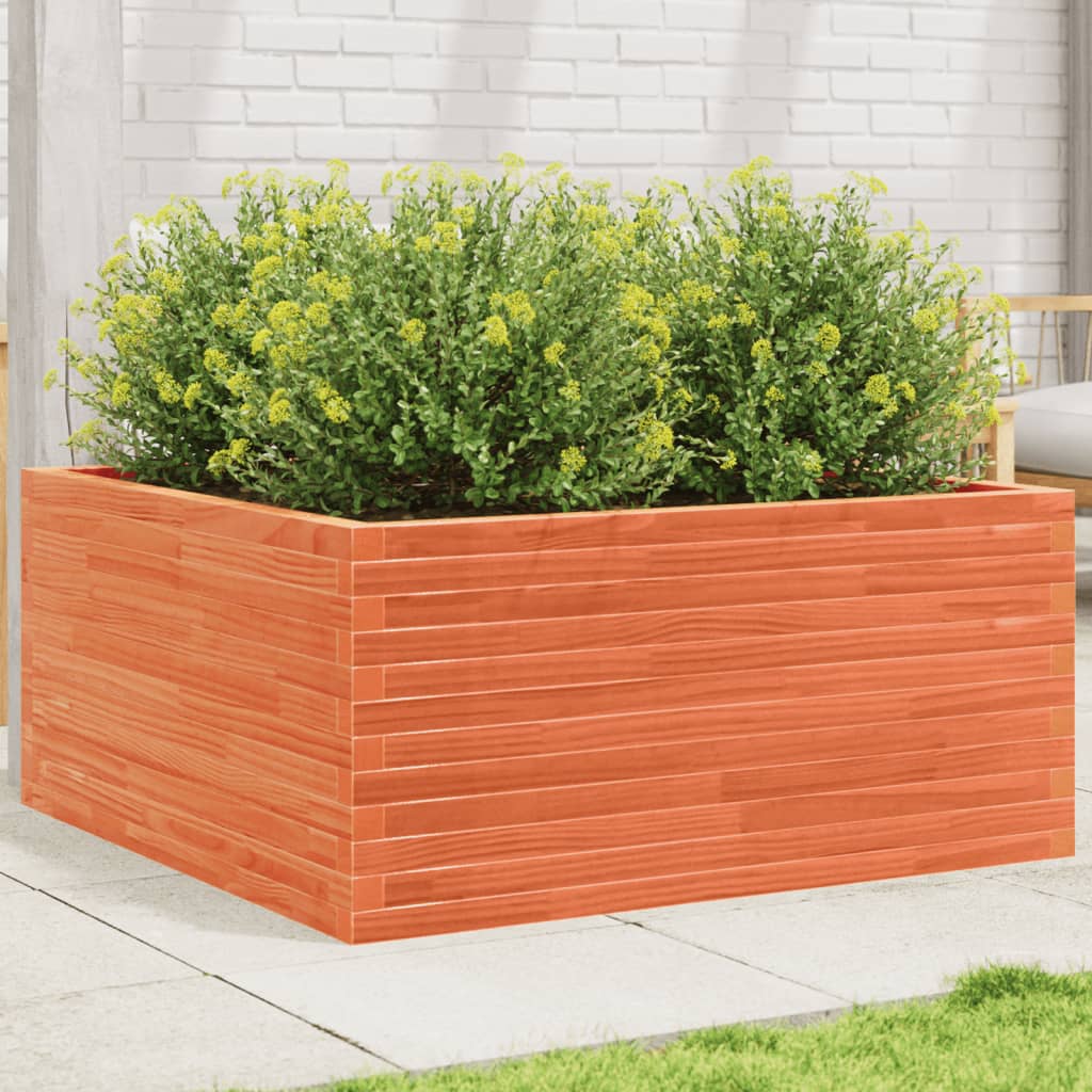 Fioriera Giardino Marrone Cera Legno Massello Pino Cera Marrone