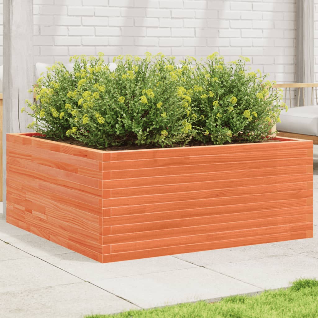Fioriera Giardino Marrone Cera Legno Massello Pino Cera Marrone