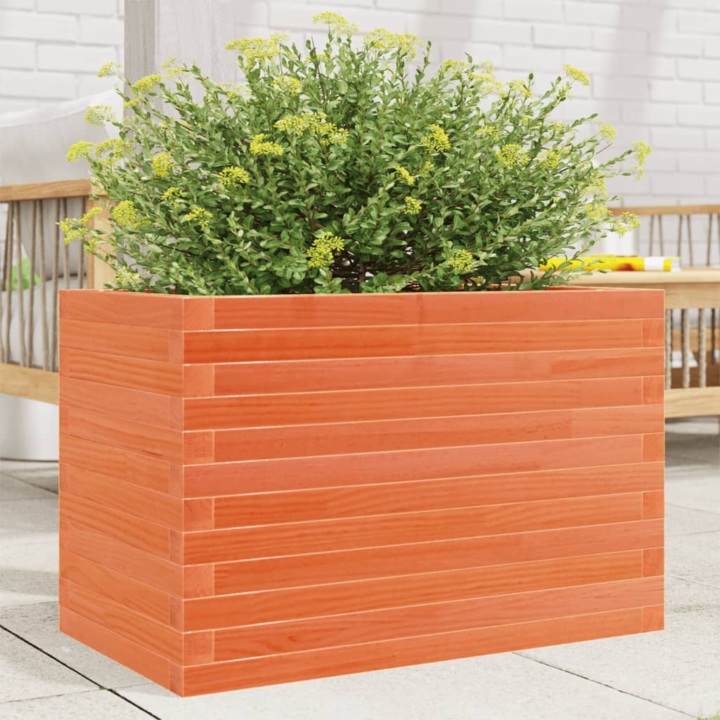 Fioriera Giardino Marrone Cera Legno Massello Pino Cera Marrone