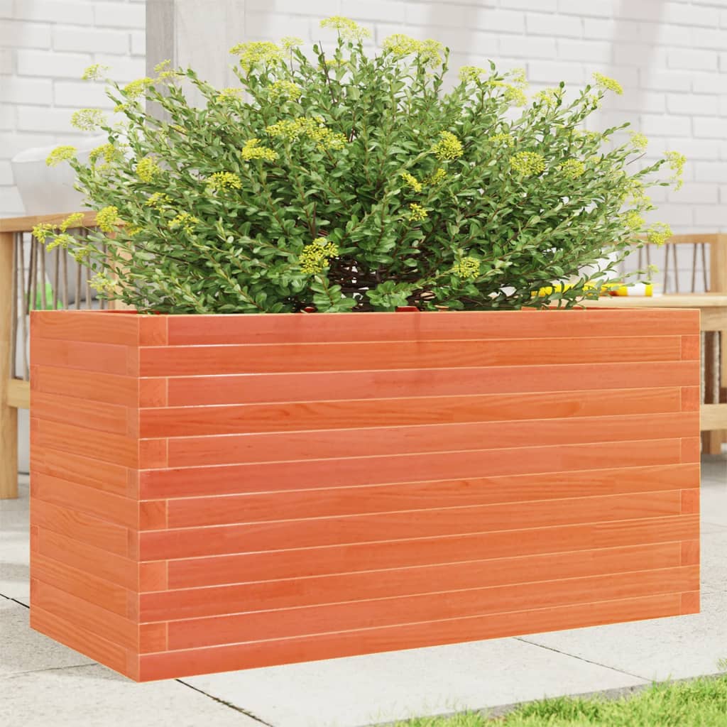 Fioriera Giardino Marrone Cera Legno Massello Pino Cera Marrone