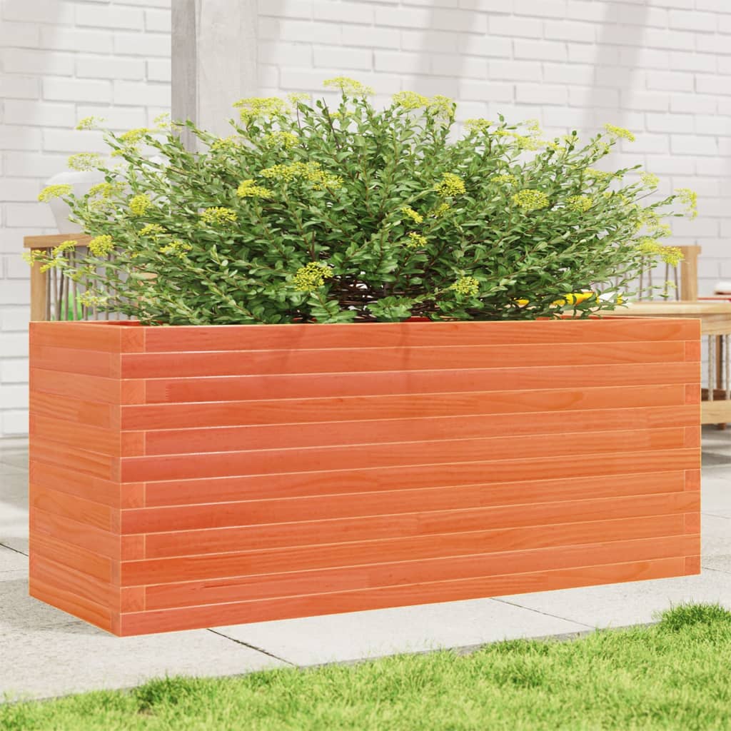 Fioriera Giardino Marrone Cera Legno Massello Pino Cera Marrone