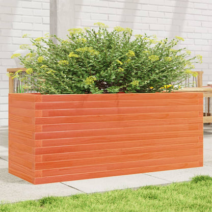 Fioriera Giardino Marrone Cera Legno Massello Pino Cera Marrone