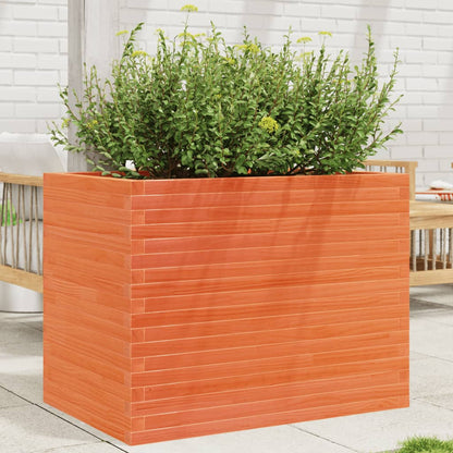 Fioriera Giardino Marrone Cera Legno Massello Pino Cera Marrone