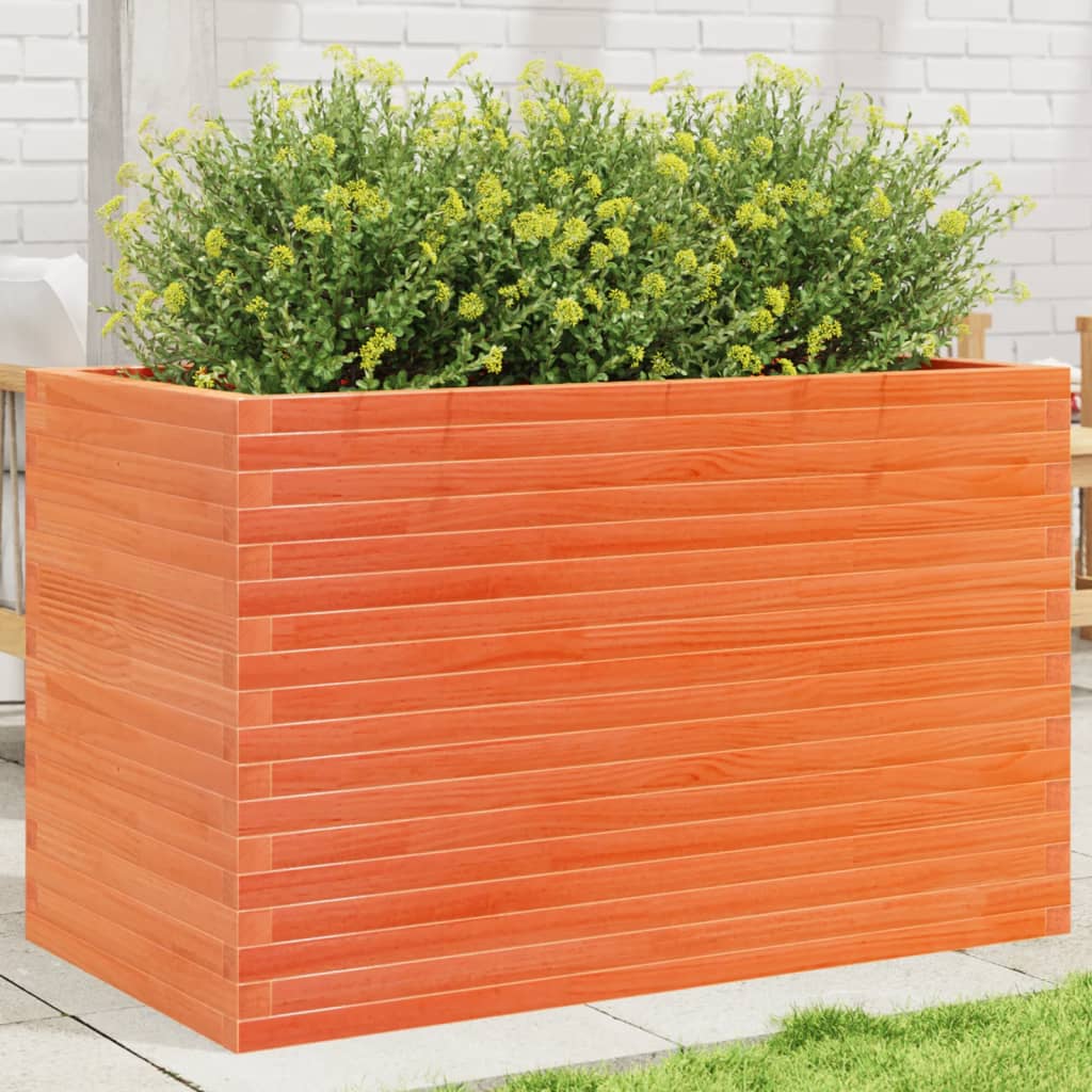 Fioriera Giardino Marrone Cera Legno Massello Pino Cera Marrone