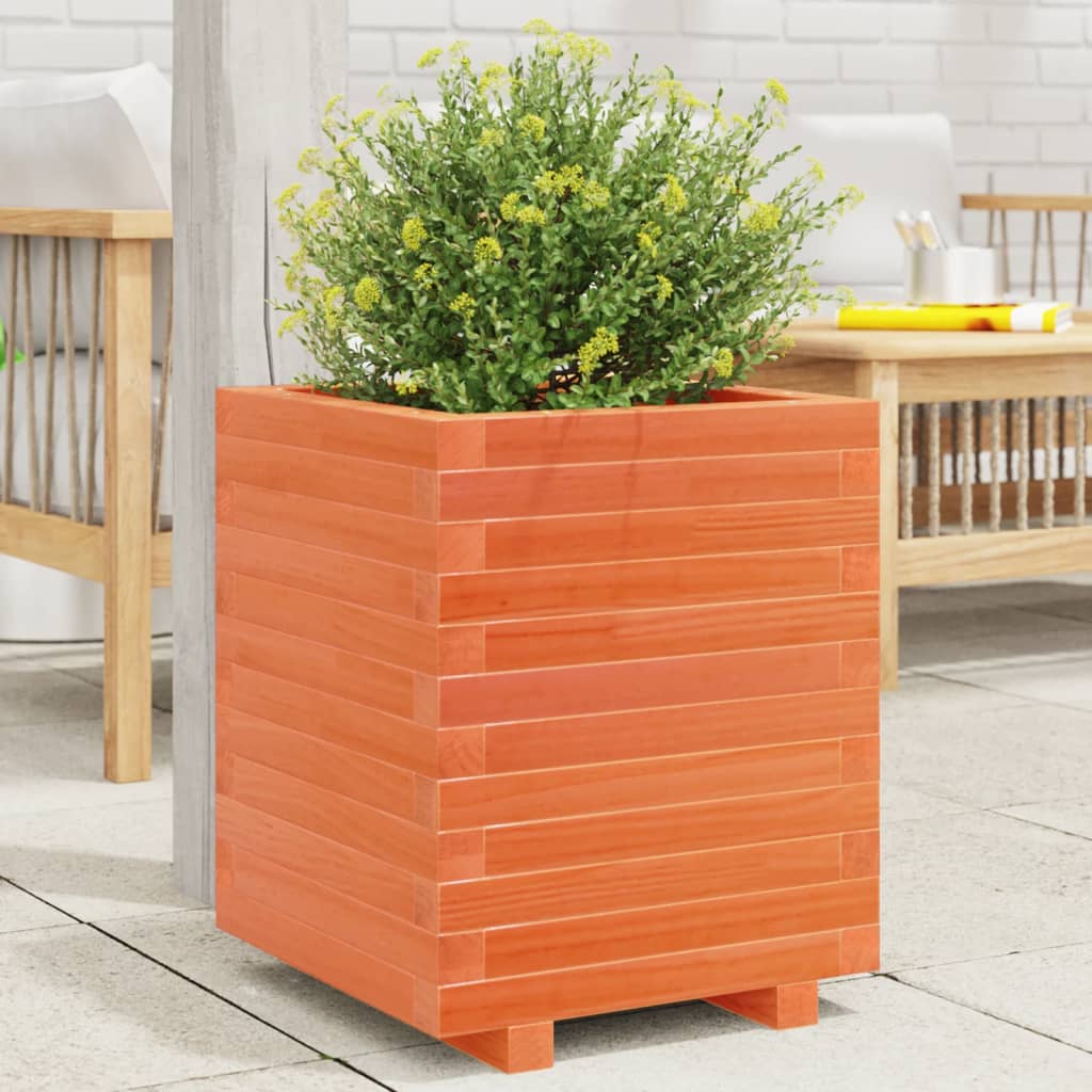 Fioriera Giardino Marrone Cera Legno Massello Pino Cera Marrone