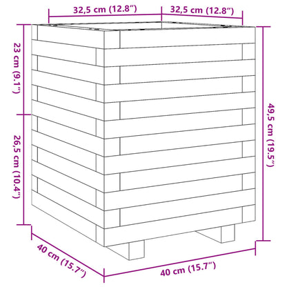 Fioriera Da Giardino 40X40X49,5 Cm In Legno Massello Di Douglas Douglas Naturale