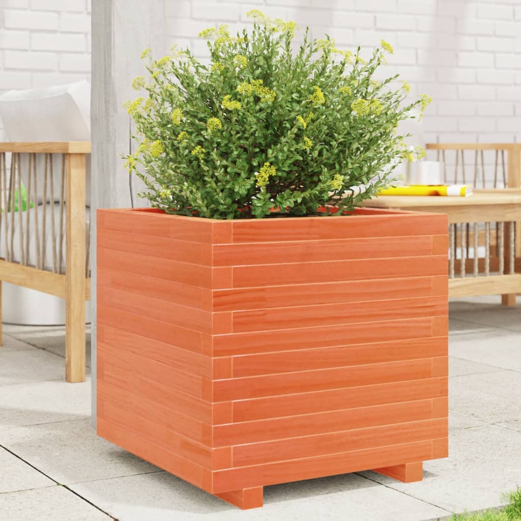 Fioriera Giardino Marrone Cera Legno Massello Pino Cera Marrone