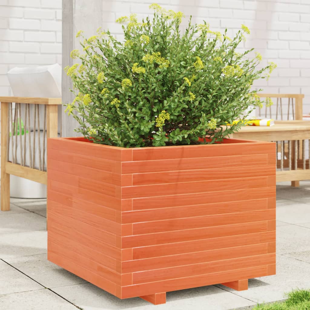 Fioriera Giardino Marrone Cera Legno Massello Pino Cera Marrone