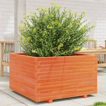 Fioriera Giardino Marrone Cera Legno Massello Pino Cera Marrone