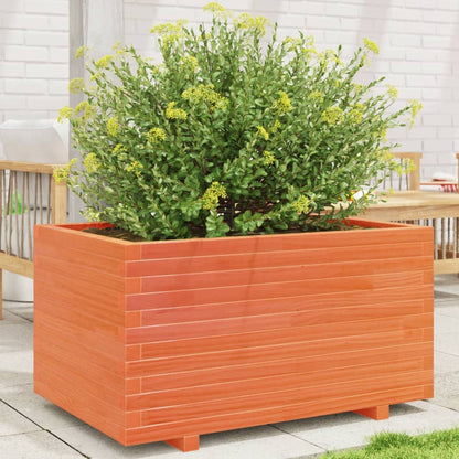 Fioriera Giardino Marrone Cera Legno Massello Pino Cera Marrone