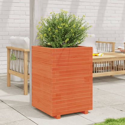 Fioriera Giardino Marrone Cera Legno Massello Pino Cera Marrone