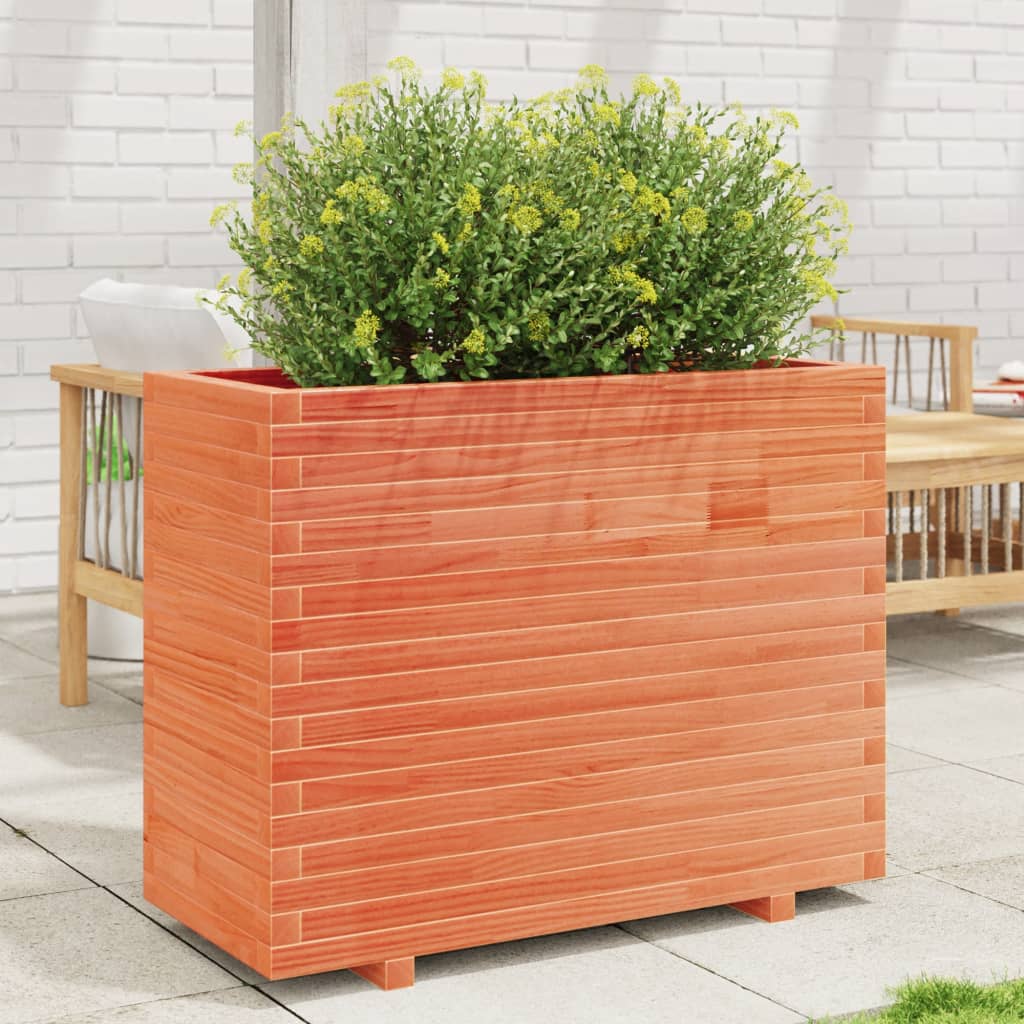 Fioriera Giardino Marrone Cera Legno Massello Pino Cera Marrone