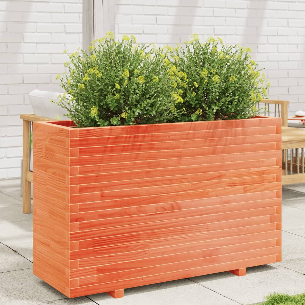 Fioriera Giardino Marrone Cera Legno Massello Pino Cera Marrone