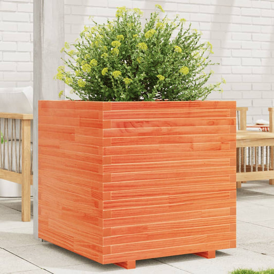 Fioriera Giardino Marrone Cera Legno Massello Pino Cera Marrone