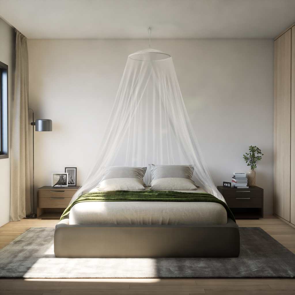 Zanzariera Per Letto 220 Rete Bianca 56X56X220 Cm