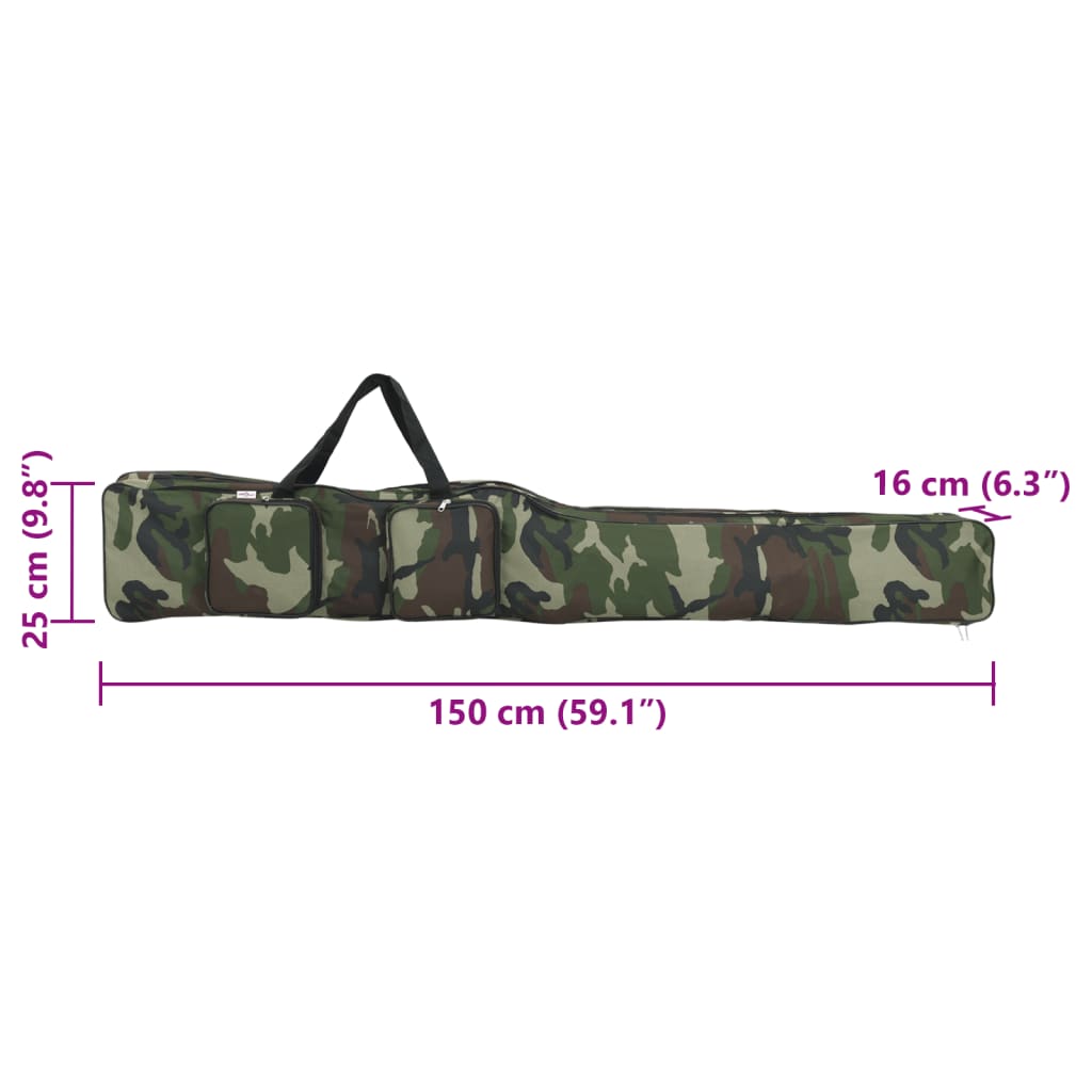 Borsa Per Canna Da Pesca Verde Tessuto Oxford