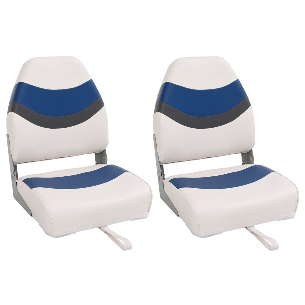 Set Sedile Da Barca Pieghevole 2Pz Con Schienale Alto