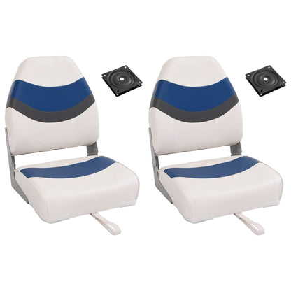 Set Sedile Da Barca Pieghevole 2Pz Con Schienale Alto