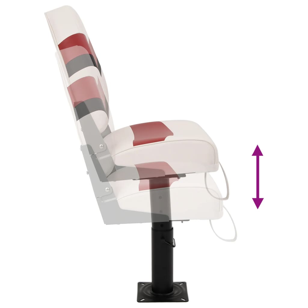 Set Sedile Da Barca Pieghevole 2Pz Con Schienale Alto