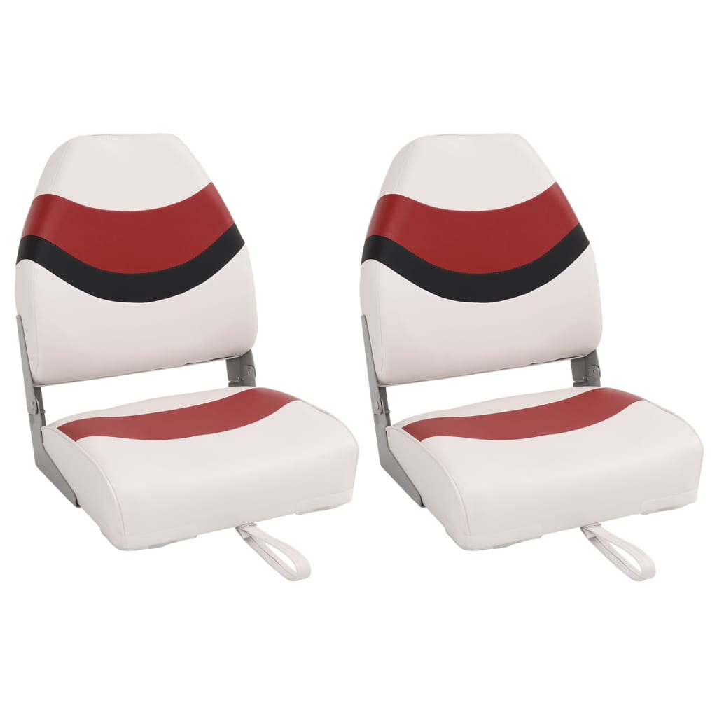 Set Sedile Da Barca Pieghevole 2Pz Con Schienale Alto