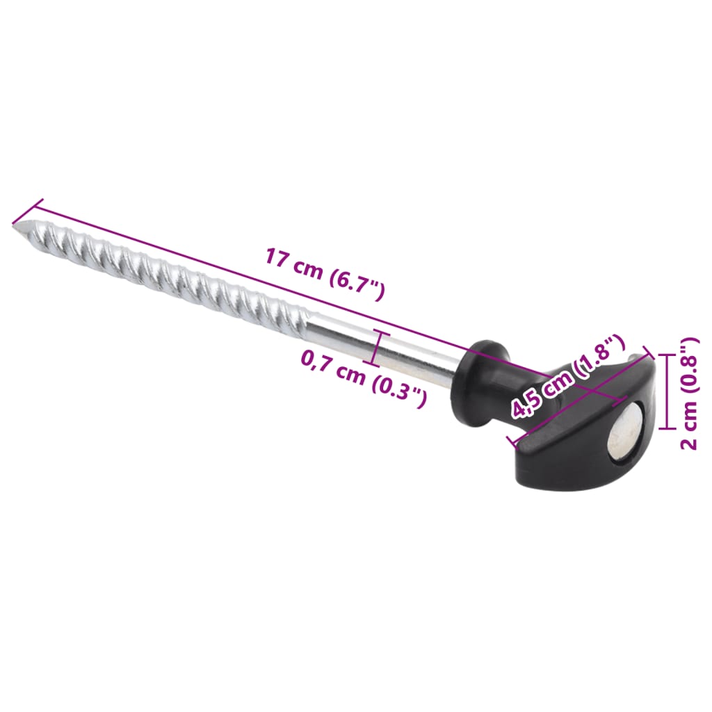 Picchetti Per Tenda 12 Pz Ø7 Mm In Acciaio Zincato