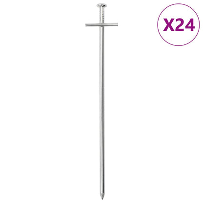 Picchetti Per Tenda 24 Pz 29,5 Cm Ø6 Mm In Acciaio Zincato