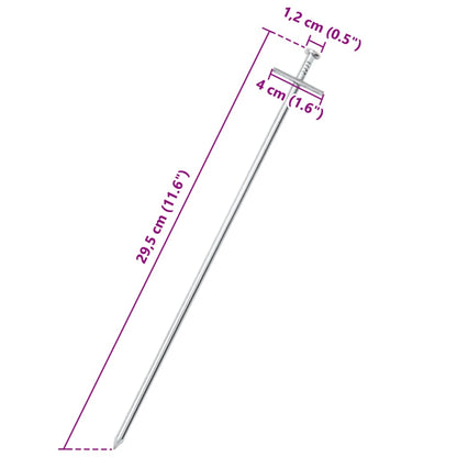 Picchetti Per Tenda 24 Pz 29,5 Cm Ø6 Mm In Acciaio Zincato