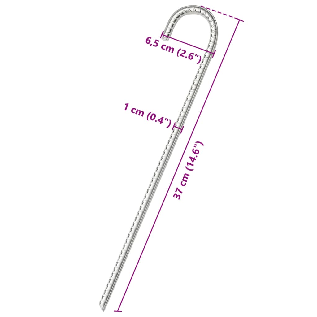 Picchetti Per Tenda 6 Pz Ø10 Mm In Acciaio Zincato