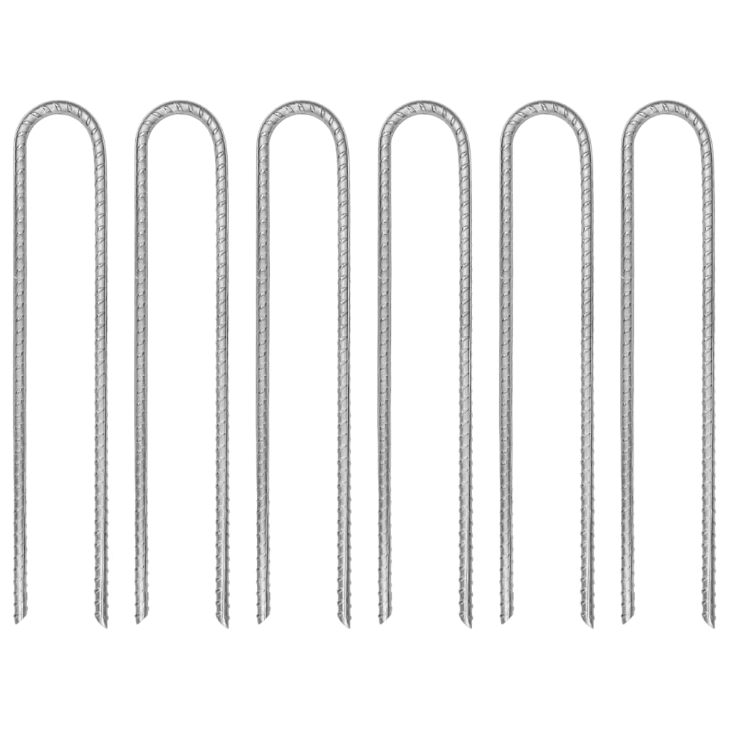 Picchetti Tenda 12 Pz A Forma Di U Ø10 Mm Acciaio Zincato