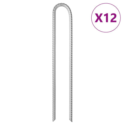 Picchetti Tenda 12 Pz A Forma Di U Ø10 Mm Acciaio Zincato