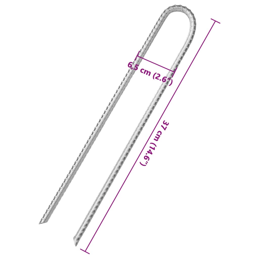Picchetti Tenda 12 Pz A Forma Di U Ø10 Mm Acciaio Zincato