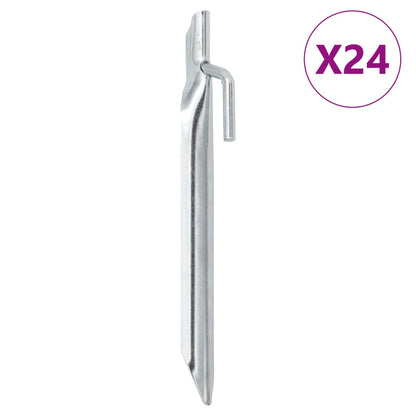 Picchetti Tenda 24 Pz Forma Di V 29,5 Cm Ø20 Mm Acciaio Zincato