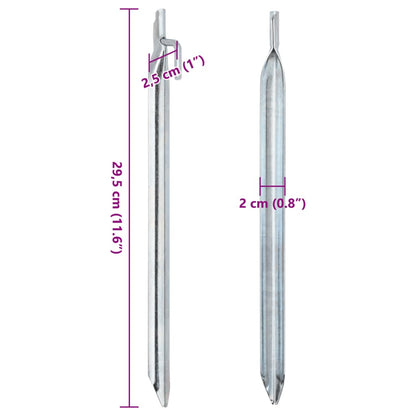 Picchetti Tenda 24 Pz Forma Di V 29,5 Cm Ø20 Mm Acciaio Zincato
