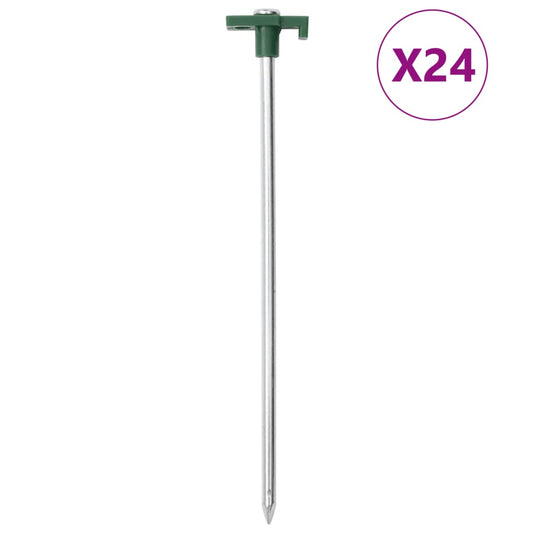 Picchetti Per Tenda 24 Pz 25 Cm 7 Mm In Acciaio Zincato E Pp
