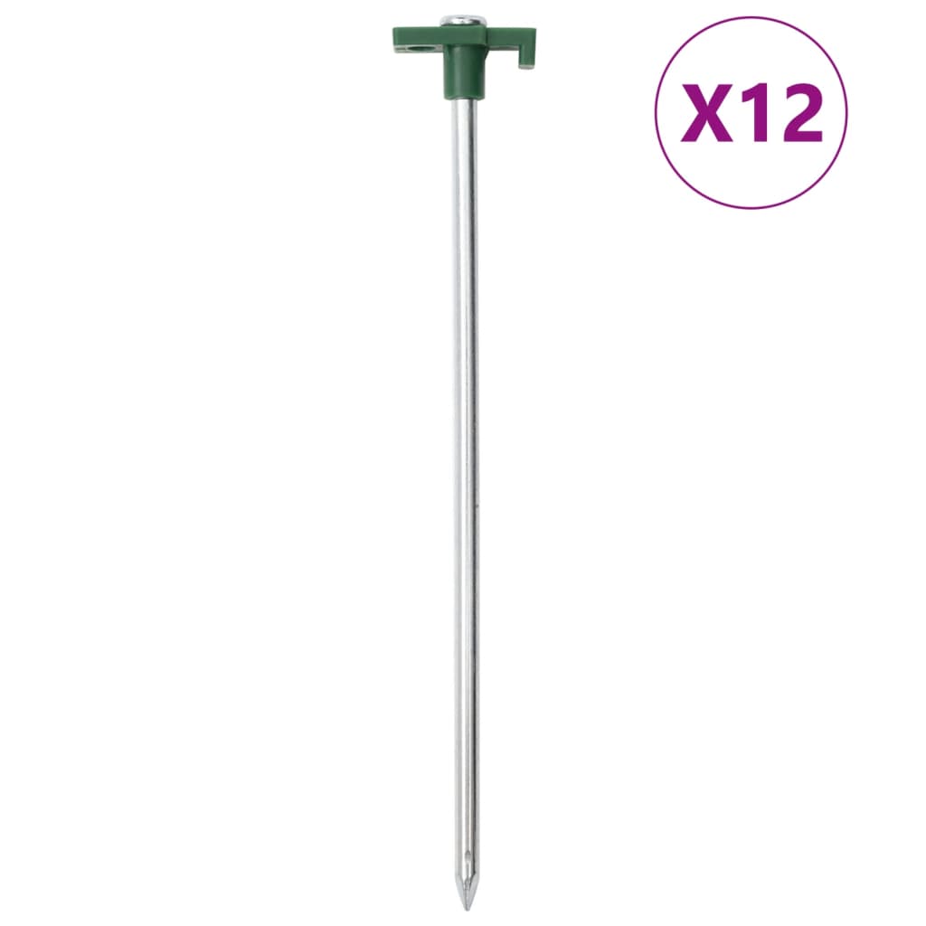 Picchetti Per Tenda 24 Pz 25 Cm 7 Mm In Acciaio Zincato E Pp