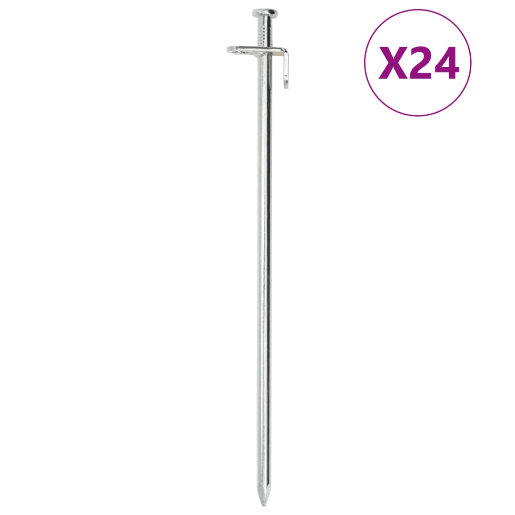 Picchetti Per Tenda 24 Pz 8 Mm In Acciaio Zincato