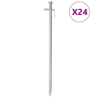 Picchetti Per Tenda 24 Pz 8 Mm In Acciaio Zincato
