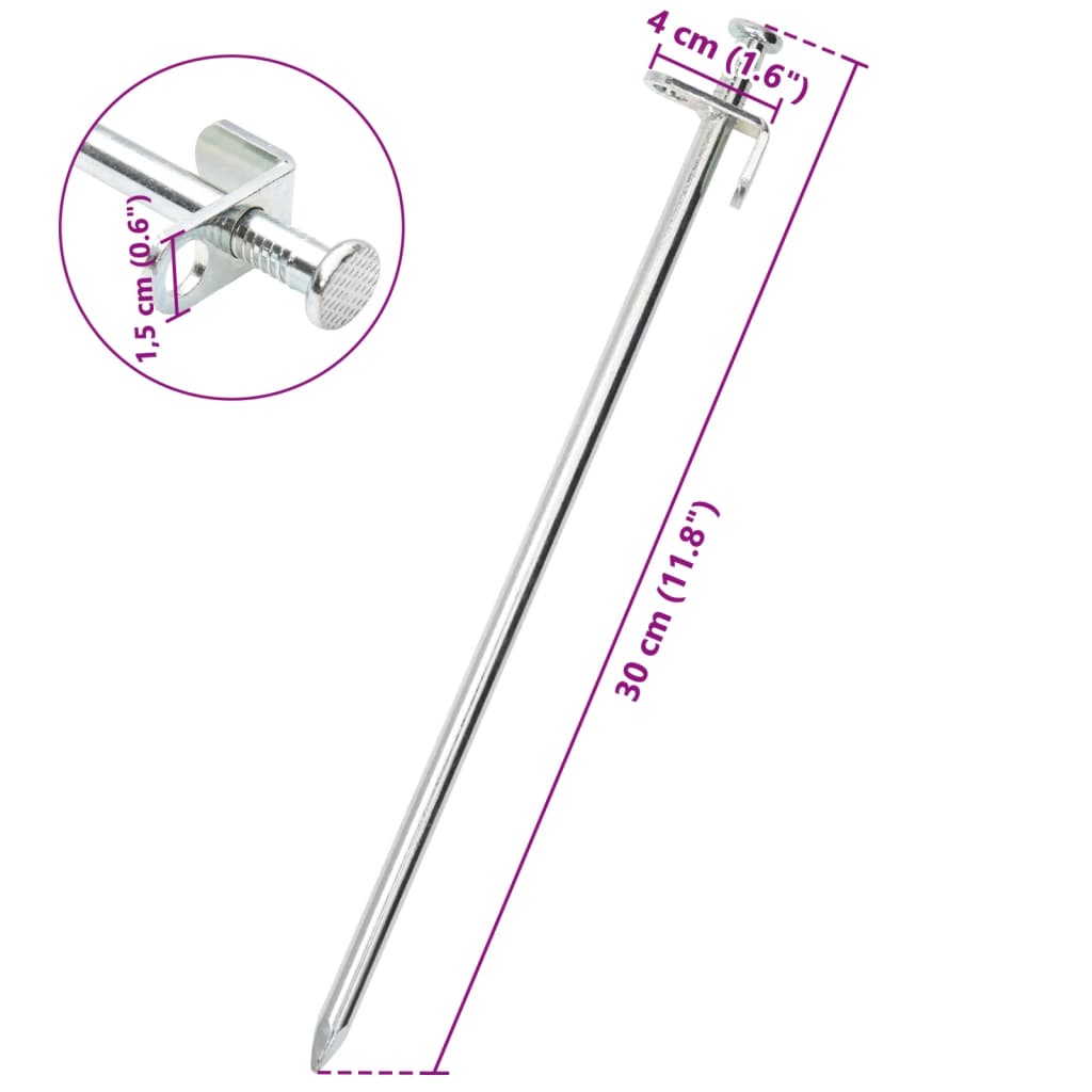 Picchetti Per Tenda 24 Pz 8 Mm In Acciaio Zincato