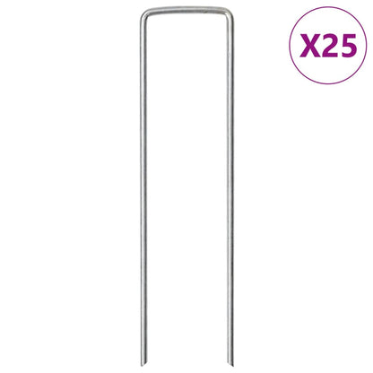 Picchetti Da Terra A Forma Di U 50 Pz 15X3,5 Cm Acciaio Zincato