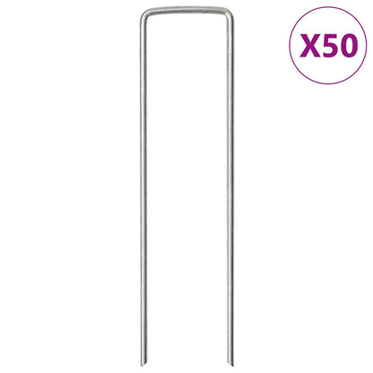 Picchetti Da Terra A Forma Di U 50 Pz 15X3,5 Cm Acciaio Zincato