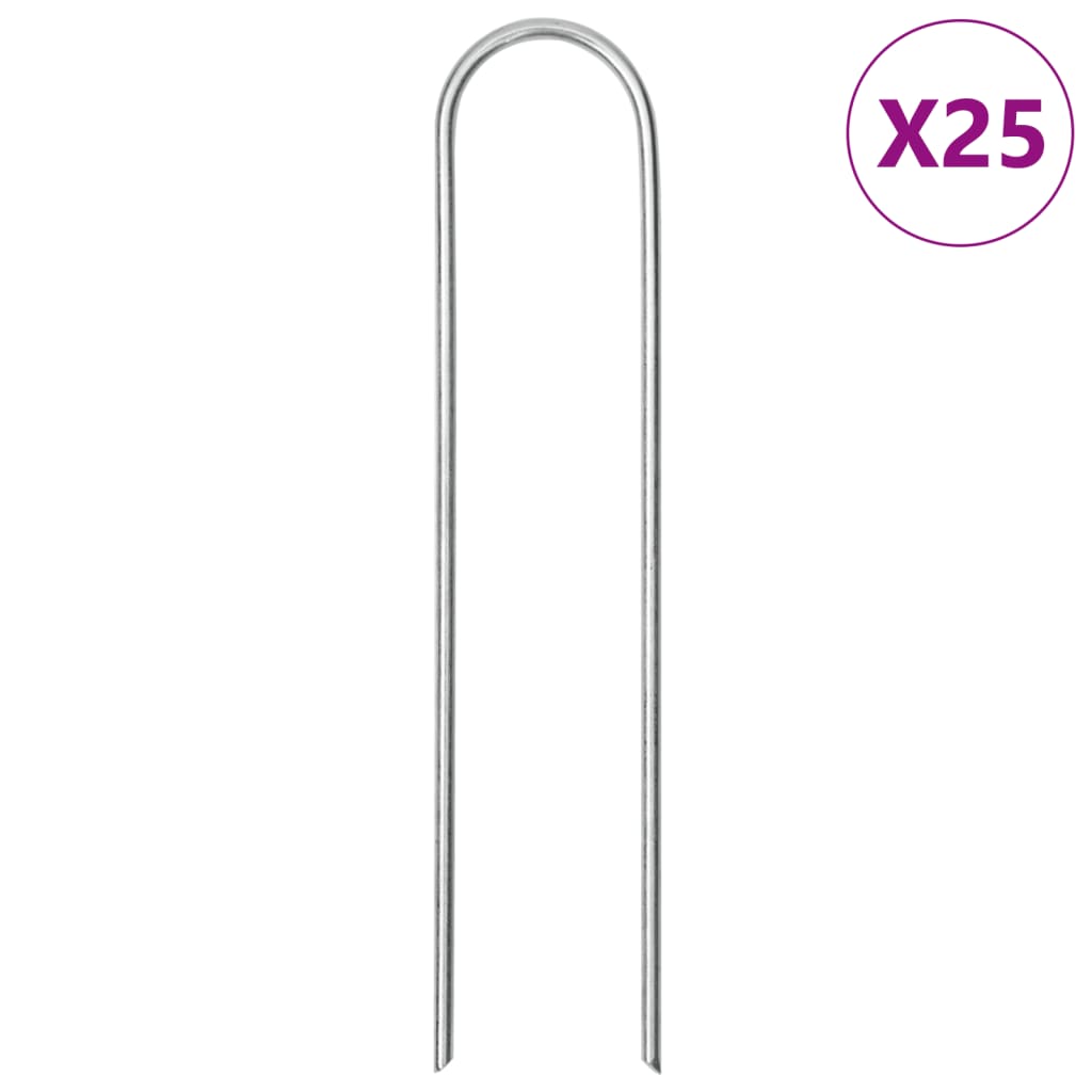 Picchetti Da Terra A Forma Di U 50 Pz 15X3,5 Cm Acciaio Zincato