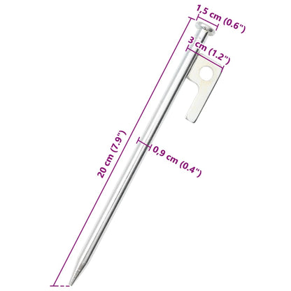 Picchetti Per Tenda 24 Pz 20 Cm 9 Mm In Acciaio Zincato