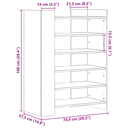 Scarpiera 74,5X37,5X100 Cm In Legno Multistrato