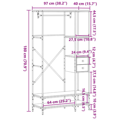 Appendiabiti Con Scaffali In Legno Multistrato