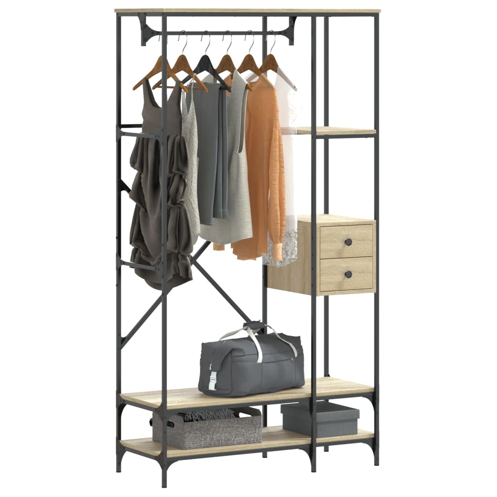 Appendiabiti Con Scaffali In Legno Multistrato