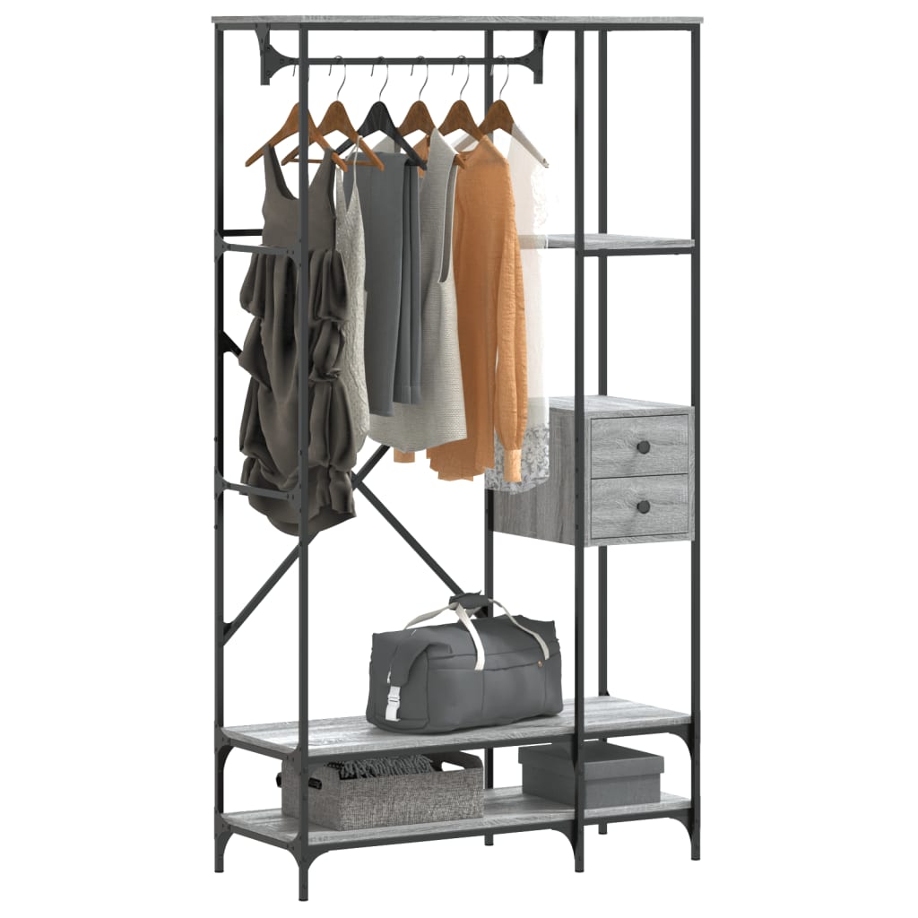 Appendiabiti Con Scaffali In Legno Multistrato